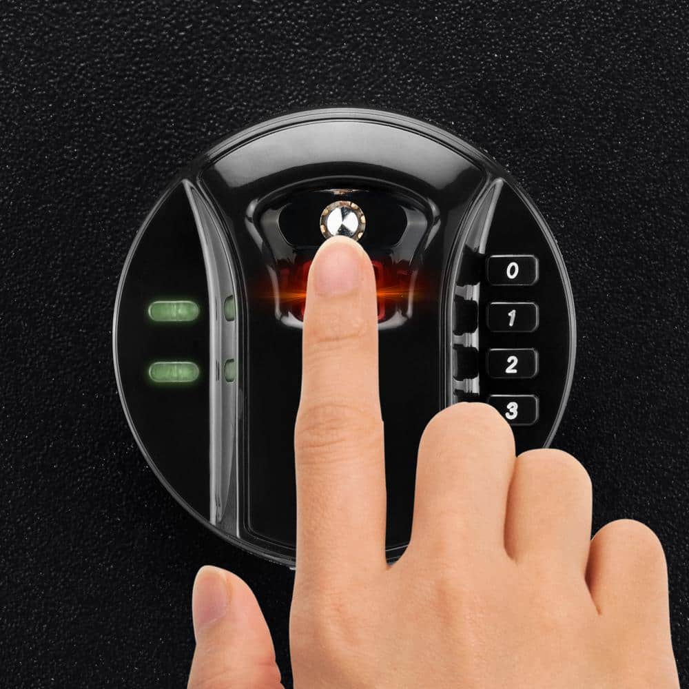 Black Steel Biometric Digital Keypad Safe with Fingerprint Scanner