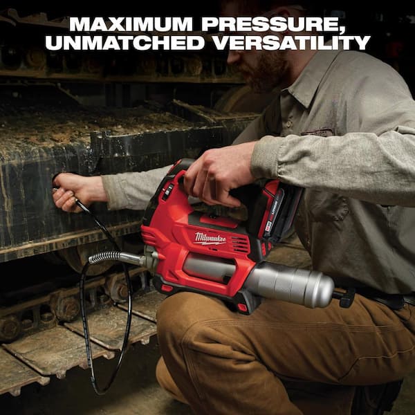 M18 18V Lithium-Ion Cordless Grease Gun 2-Speed with (1) 1. 5Ah Batteries, M18 Inflator, & 8.0 Ah Starter Kit