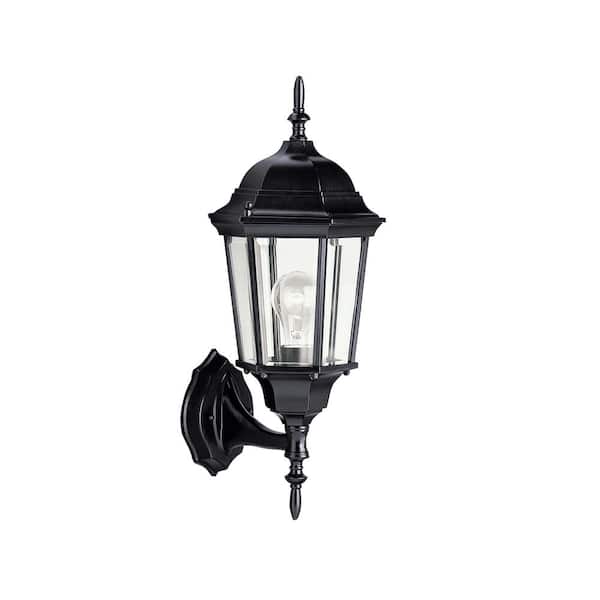 KICHLER Madison 22.75 in. 1-Light Black Outdoor Hardwired Wall Lantern Sconce with No Bulbs Included (1-Pack)