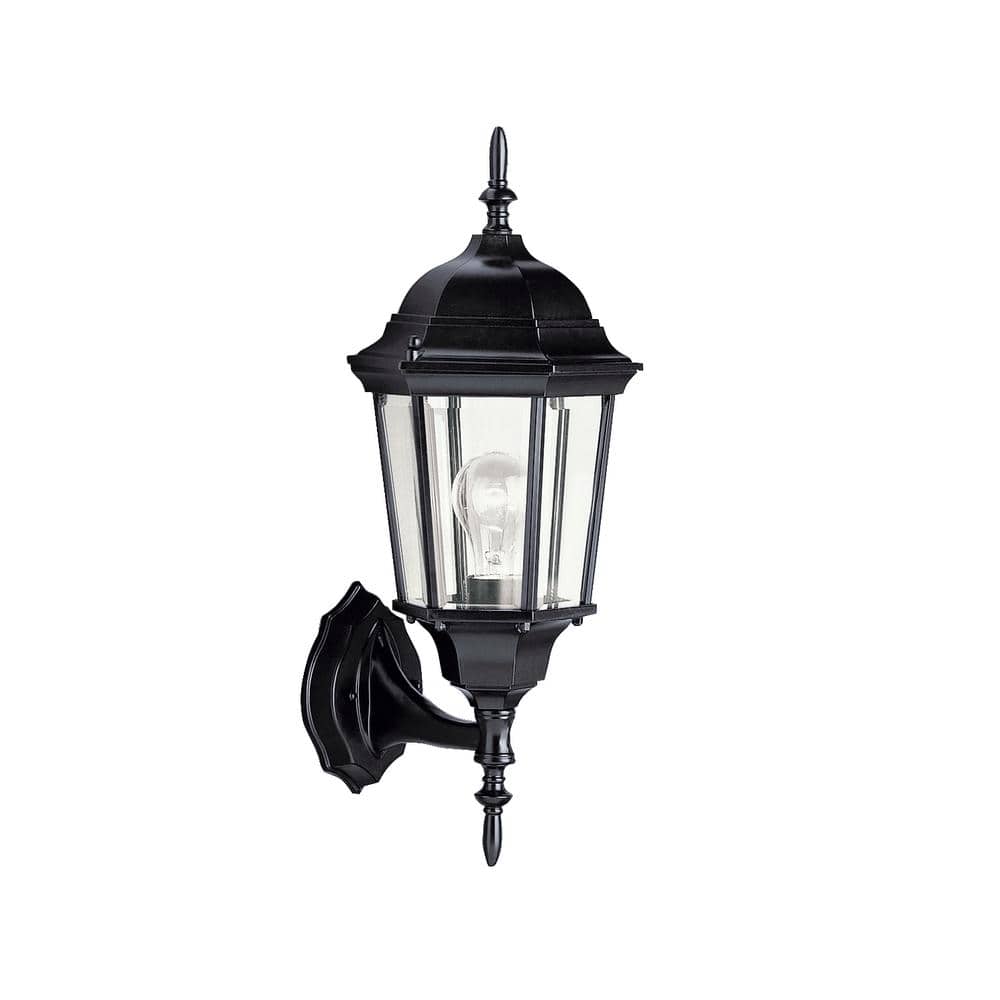 KICHLER Madison 22.75 in. 1-Light Black Outdoor Hardwired Wall