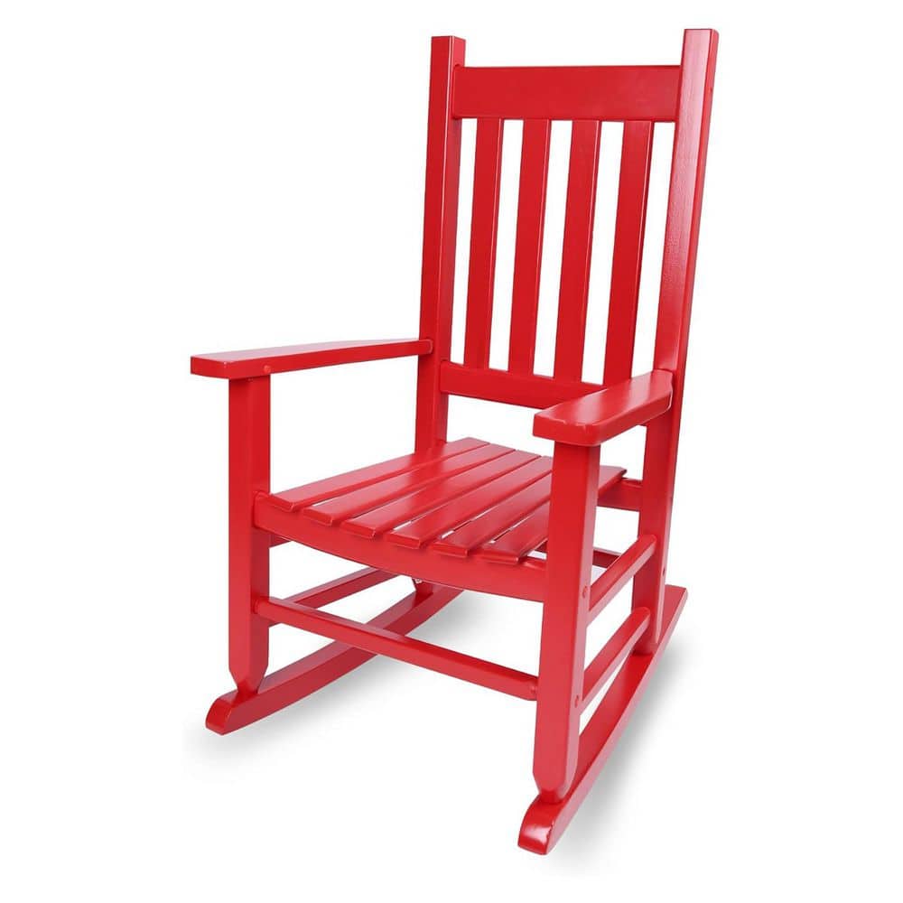 Red Rocking Comfy Chair Hngilkoo Red Wood Outdoor Rocking Chair Comfy Recliner Rocker for ...