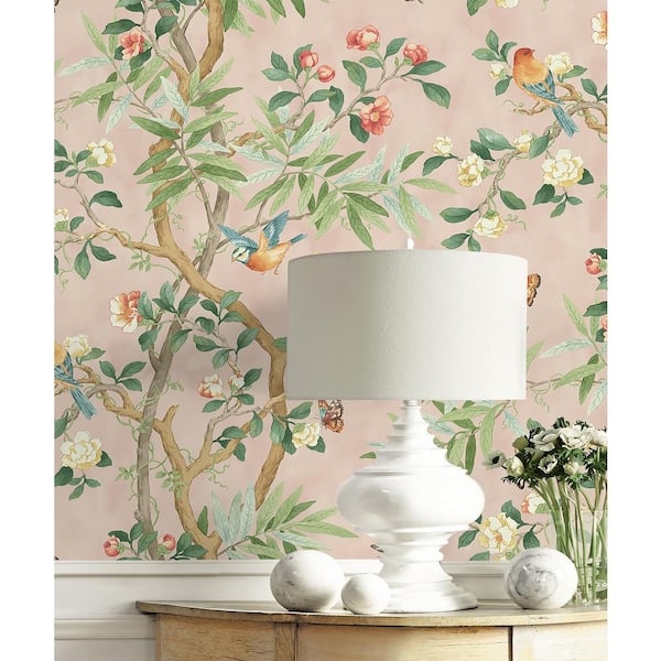 Kimono Vine Rose Vinyl Peel and Stick Wallpaper Roll (Covers 30.75 sq. ft.)