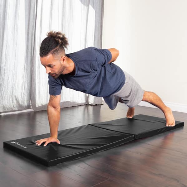 Reviews for PROSOURCEFIT Bi-Fold Folding Thick Exercise Mat Black 6 ft. x 2  ft. x 1.5 in. Vinyl and Foam Gymnastics Mat (Covers 12 sq. ft.)