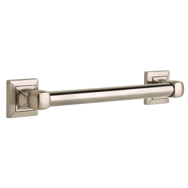 Delta Harvard Square 16 in. x 1-1/4 in. Concealed Screw ADA-Compliant Decorative Grab Bar in Brushed Nickel