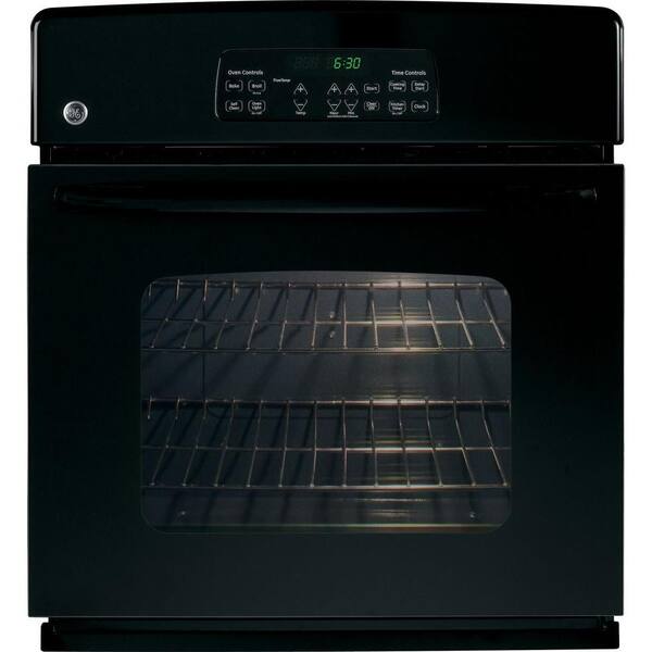 GE 27 in. Single Electric Wall Oven Self-Cleaning in Black