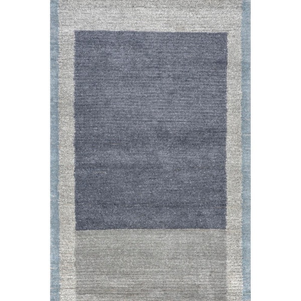 Eugene Colorblocked Wool Gray 4 ft. x 6 ft. Indoor/Outdoor Patio Rug