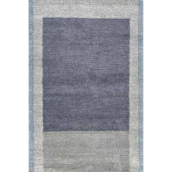 RUGS USA Emily Henderson Eugene Colorblocked Wool Gray 5 ft. x 8 ft. Indoor/Outdoor Patio Rug