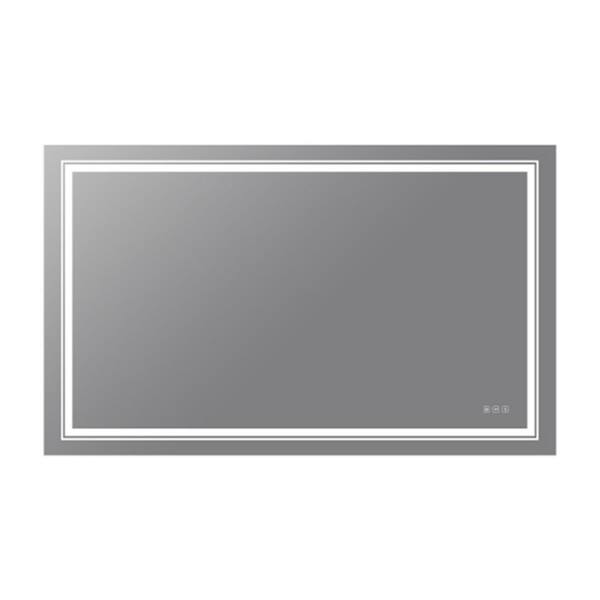 Unbranded 60 in. W x 36 in. H Large Rectangular Frameless Anti-Fog Wall Bathroom Vanity Mirror in White