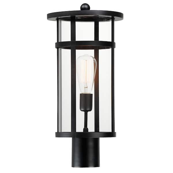 Clyde VX 1-Light V Black Outdoor Post Wall Lantern