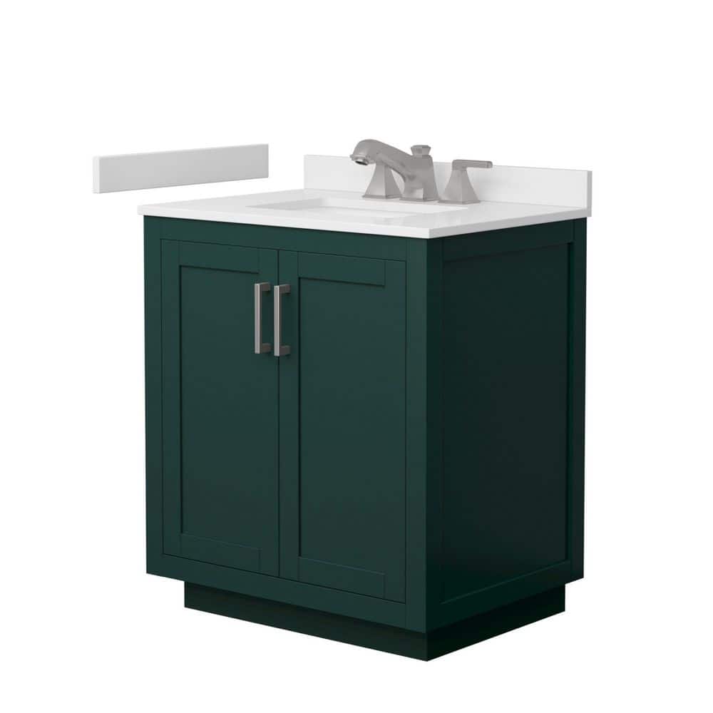 Miranda 30 in. Single Freestanding Green Bath Vanity with White Cultured Marble Top Assembled price history on PriceWatchPro