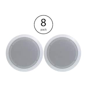 8 in. 2 Way In Wall Ceiling Home Speakers System Audio Stereo, 8 Speakers