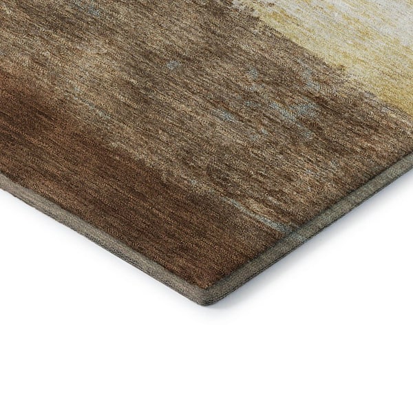 Mayfield Premium Machine Washable Abstract AMF2169 Brown 3 ft. x 4 ft. Area Rug