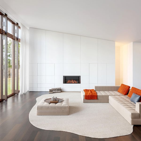 Clementime Modern Wool Ivory 4 ft. x 6 ft. Indoor/Outdoor Patio Shaped Rug