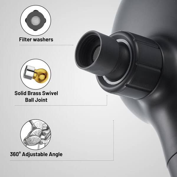 Heemli 4.7 in. Single Handle 5-Spray Shower Faucet Kit Handheld