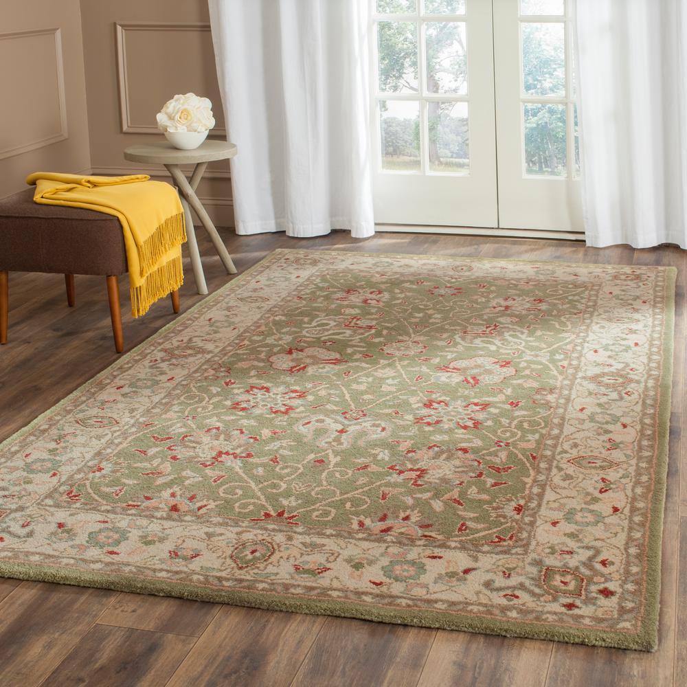 Sage Elegance 4' x 6' Hand-Tufted Wool Area Rug