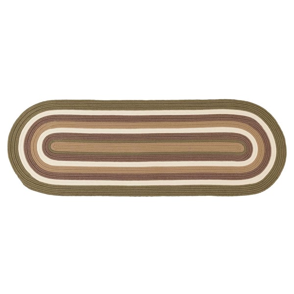 Frontier Green 2 ft. x 10 ft. Braided Runner Rug