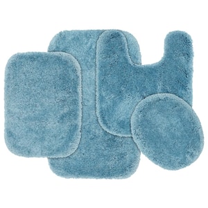 Basin Blue Finest Luxury Plush Nylon 4-Piece Bath Rug Set