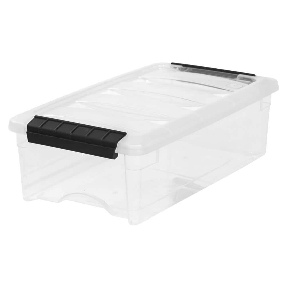 IRIS USA 20 Pack 5qt Plastic Storage Bin Tote Organizing Container with  Latching Lid, Clear