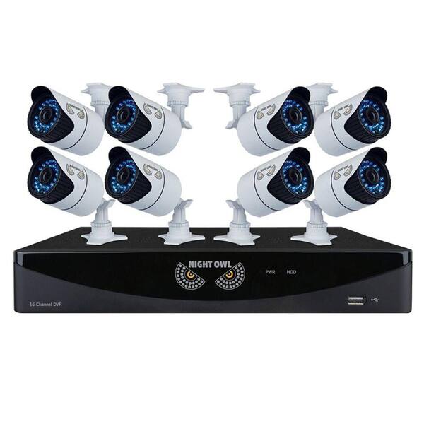 Night Owl 16-Channel Video Security System with 8 Hi-Resolution 900TVL Bullet Cameras