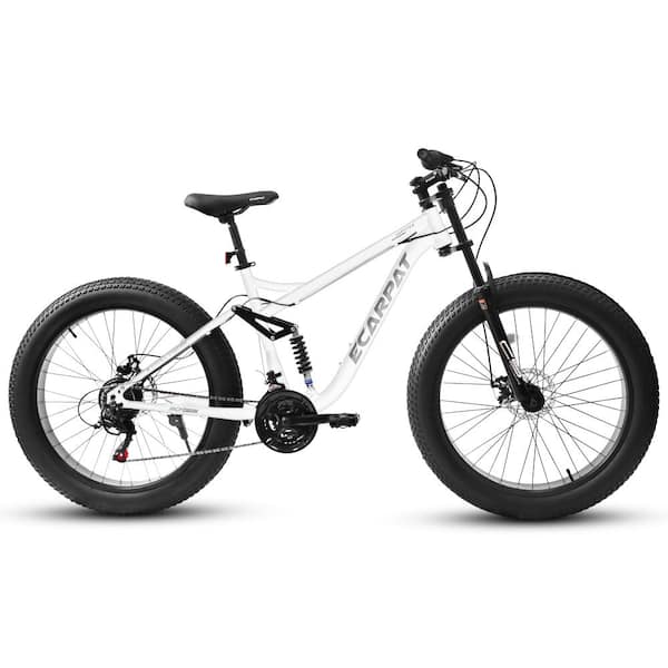 Flynama 26 Inch Fat Tire MTB, Full Suspension 21-Speed Drivetrain