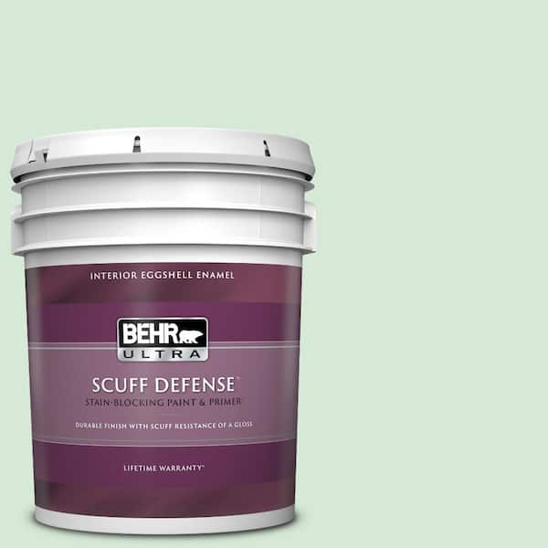 BEHR ULTRA 5 gal. #M410-1 Jade Mist Extra Durable Eggshell Enamel Interior Paint & Primer