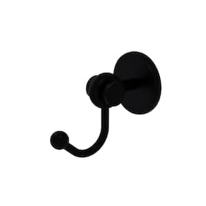 Satellite Orbit 2-Collection Robe Hook with Twisted Accents in Matte Black