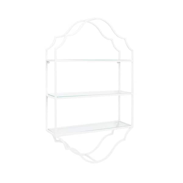 Leanna 20 in. W x 6 in. D White Metal Decorative Wall Shelf
