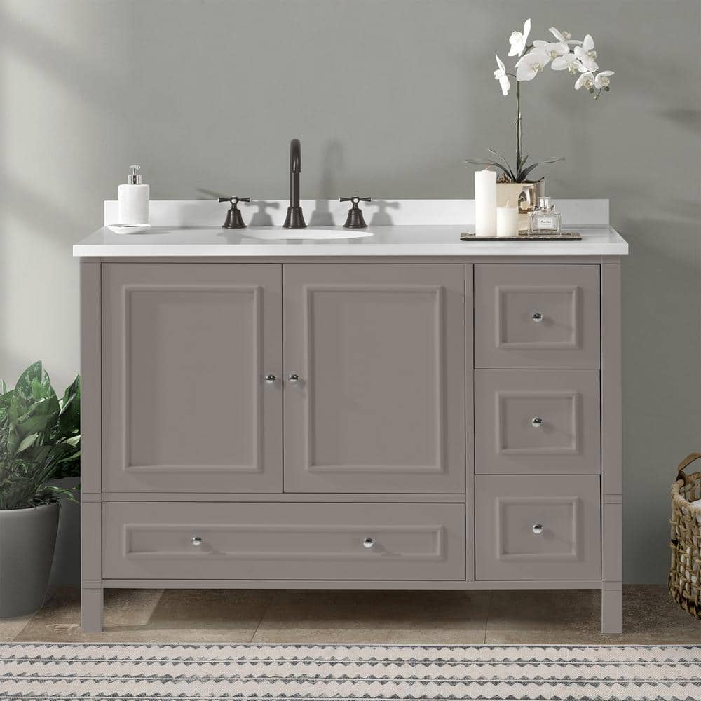 48" Williamsburg Gray Double Freestanding Vanity Cabinet