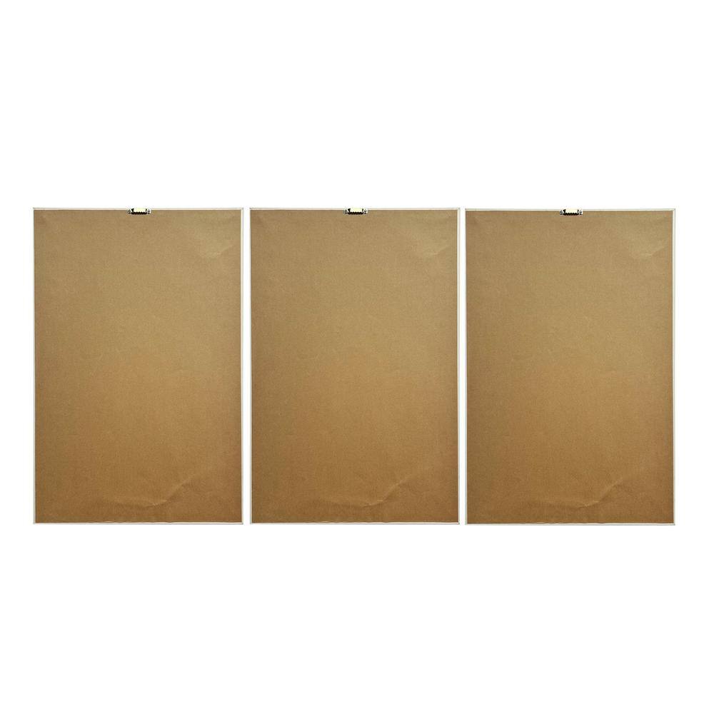 Sapphire Abstract Gold Framed Canvas Triptych Wall Art, 24"x48"