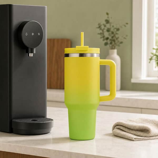 Wudkey 40 oz. Yellow Vacuum Insulated Stainless Steel Tumbler with