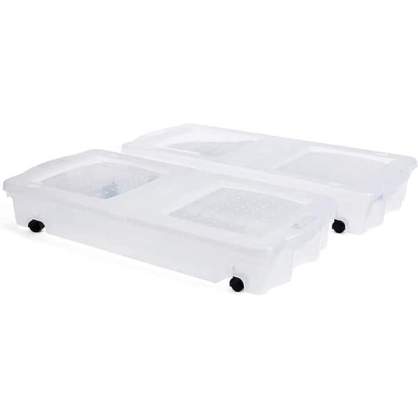 Rubbermaid Cleverstore Under the Bed Wheeled Storage Box, 68 qt. 2-Pack
