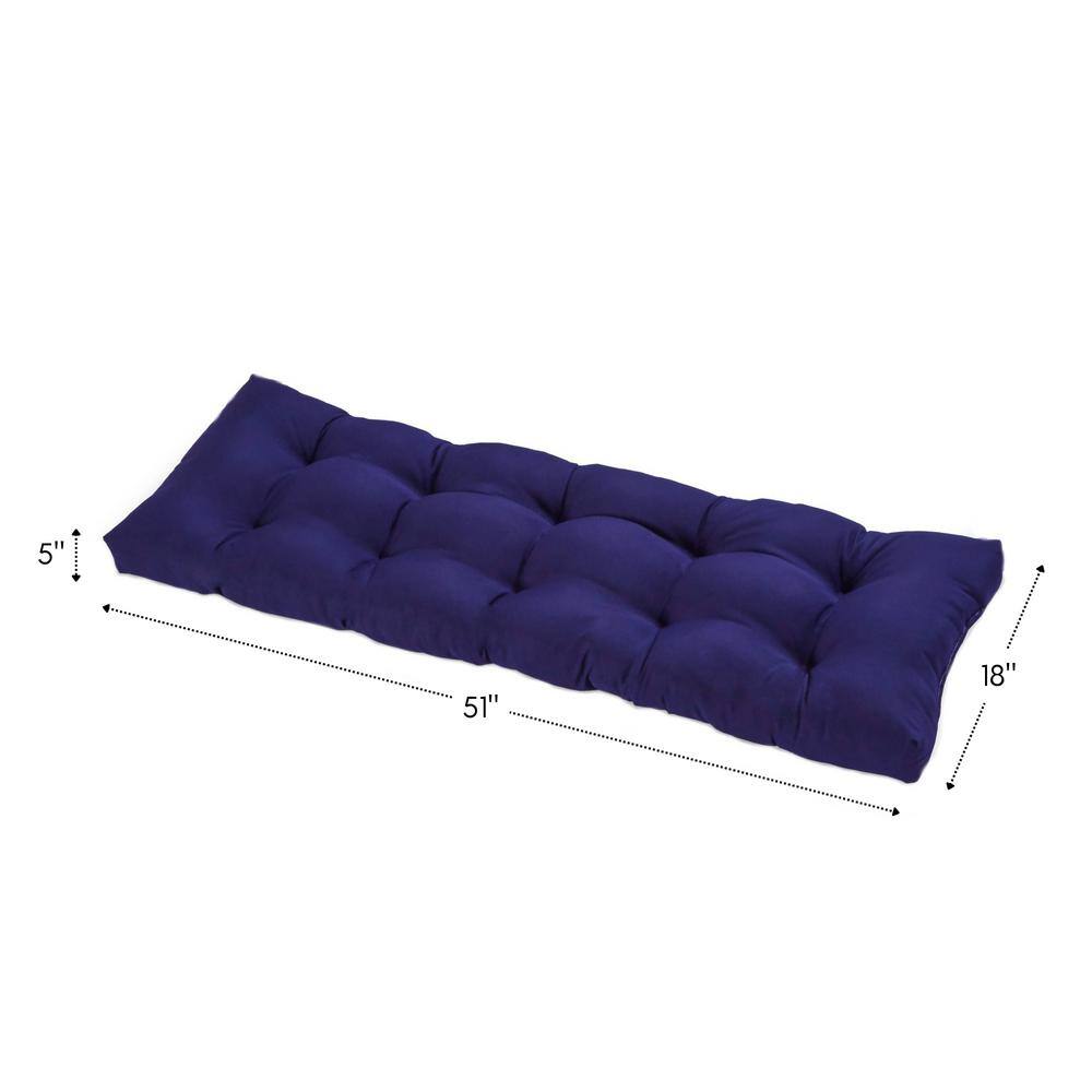 Navy Blue Polyester Outdoor Tufted Bench Cushion