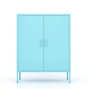 31.5 in. W x 15.75 in. D x 39.96 in. H Mint Green Linen Cabinet Metal Storage Locker Cabinet, Adjustable Shelves