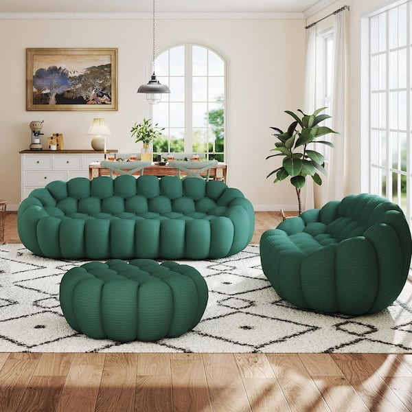 Magic Home (Set of 3) Bubble Couch, Armless 98 in. Green Mesh