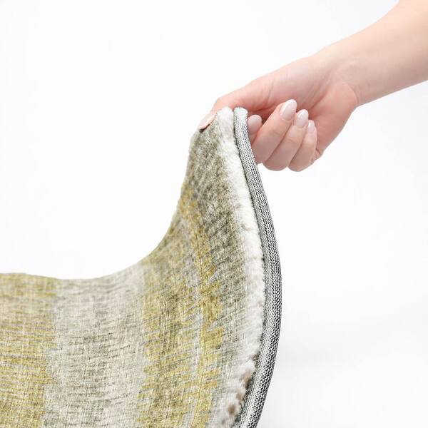 Dream Shag Premium Machine Washable Abstract ADS37 Sage 8 ft. x 8 ft. Round Rug
