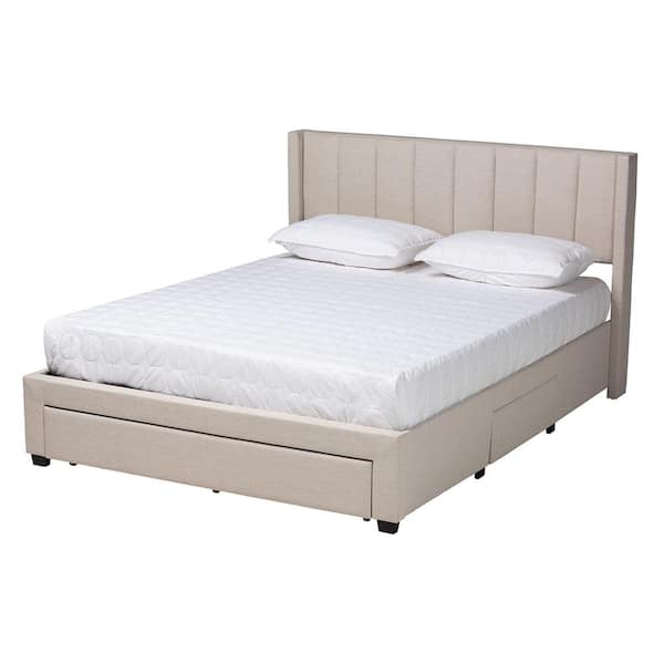 Baxton Studio Coronado Beige Wood Frame Full Platform Bed 224