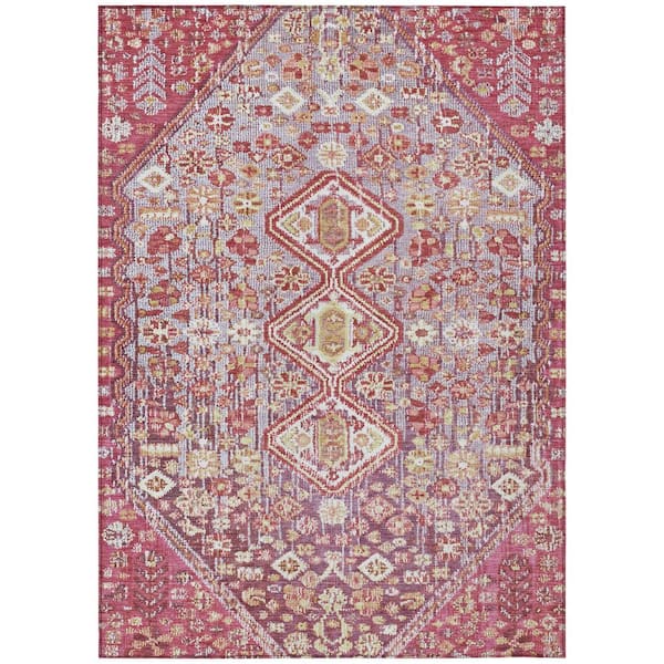 Chantille Machine Washable Indoor/Outdoor Abstract ACN1834 Merlot 5 ft. x 7 ft. 6 in. Accent Rug