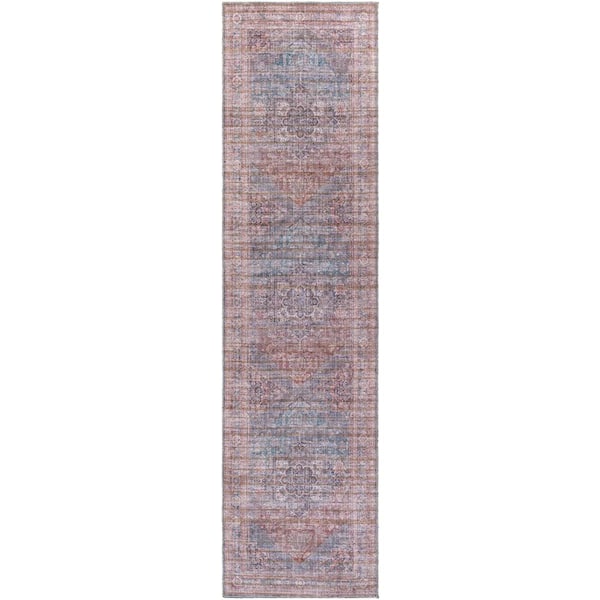 Artistic Weavers Bryanna Burgundy/Navy 3 ft. x 10 ft. Traditional Indoor Machine-Washable Runner Rug