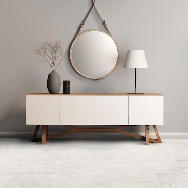 Flex Flor 9 in. Width Whitewash Water Resistant Peel and Stick Vinyl Plank Flooring (24 sq. ft./case)