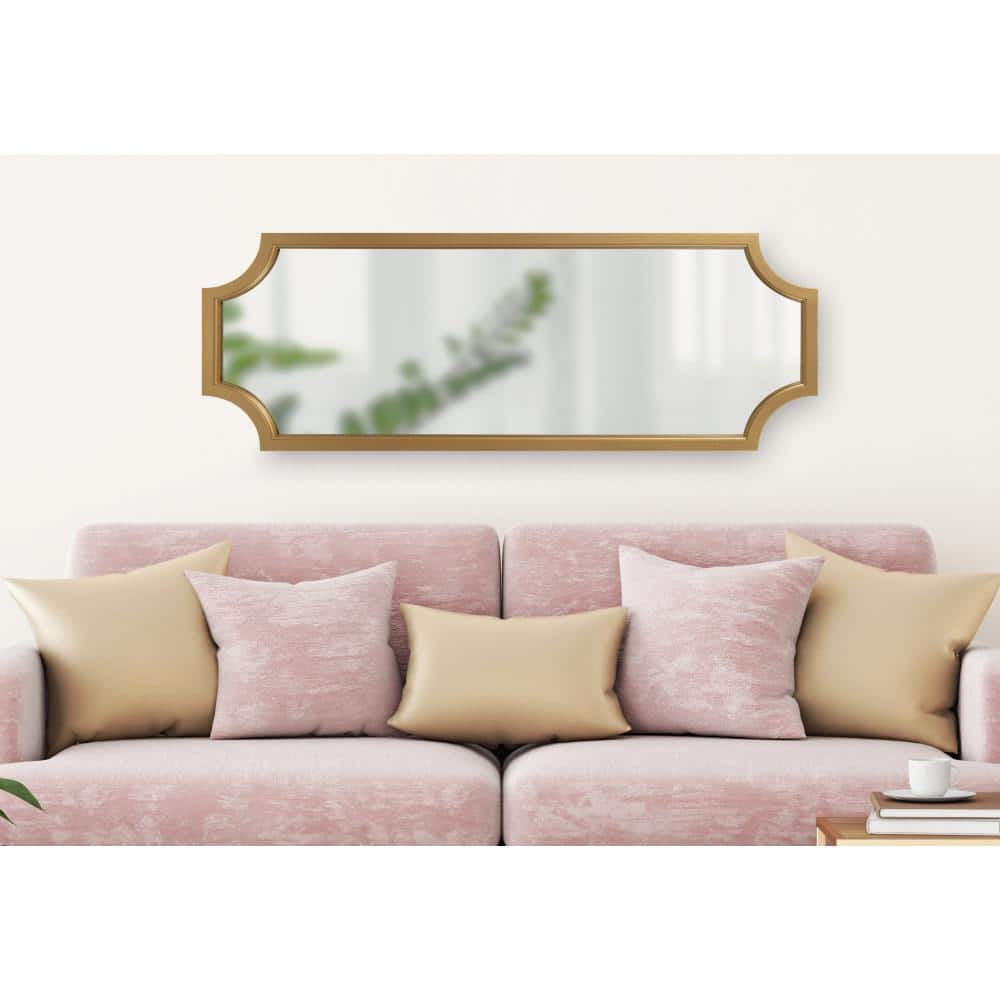 Gold Scallop Full-Length Rectangular Wood Wall Mirror