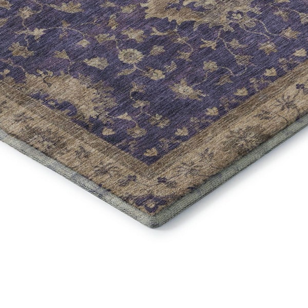 Mayfield Premium Machine Washable Abstract AMF1739 Purple 5 ft. x 7 ft. 6 in. Area Rug