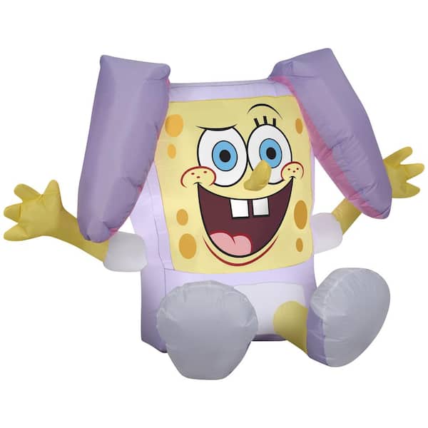 Unbranded 2.6 ft. Tall Airblown Spongebob in Easter Outfit