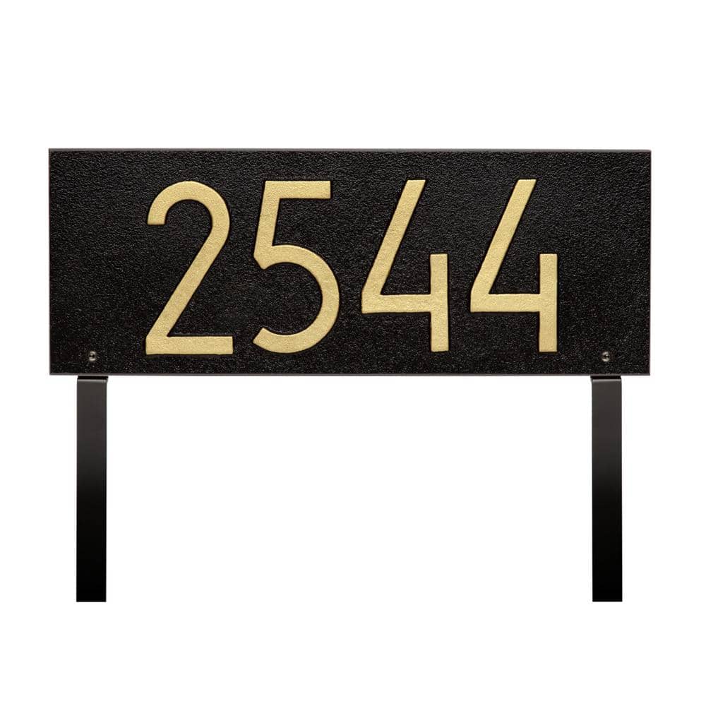 Black and Gold Mid-Century Modern Metal Address Plaque