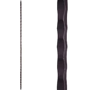 Tuscan Square Hammered 44 in. x 0.5625 in. Satin Black Plain Square Hammered Solid Wrought Iron Baluster
