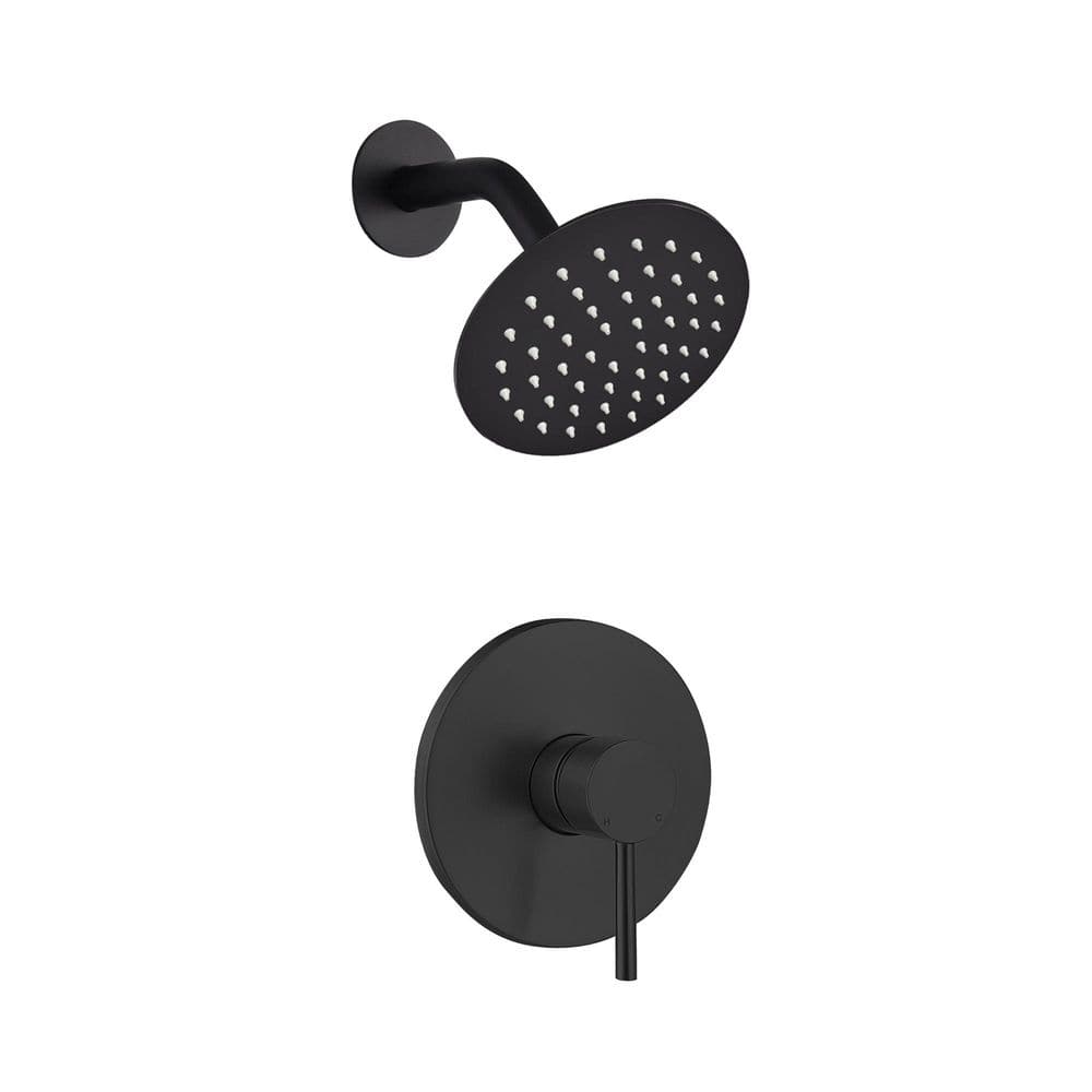 6 in. Single Handle 1-Spray Shower Faucet 1.8 GPM with Anti Scald in Matte Black price history on PriceWatchPro