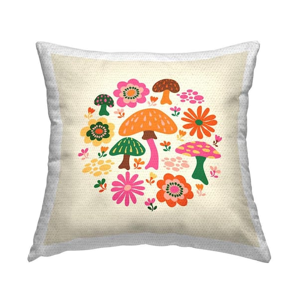 Stupell Industries Cottage Plants Pattern Outdoor Printed Throw Pillow by Carrie Cantwell