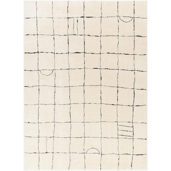 Freud Charcoal/Cream Geometric 9 ft. x 12 ft. Indoor Area Rug