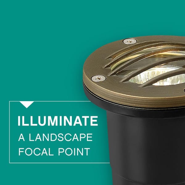 Low-Voltage 20-Watt Matte Bronze Hardy Island Directional Top Cast Brass Well Light Low-Voltage 20-Watt Matte Bronze Hardy Island Directional Top Cast Brass Well Light