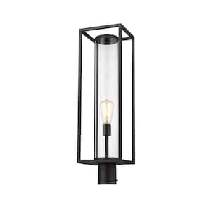 Dunbroch 1-Light Black 28 in. Aluminum Hardwired Outdoor Weather Resistant Post Light Round Fitter with No Bulb Included