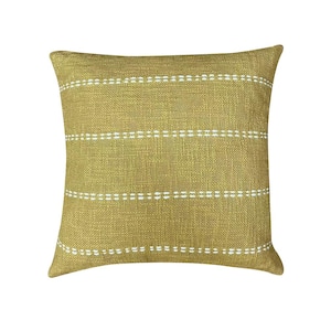 Melba Cotton Decorative Throw Pillow 18 x 18 in. Wheat